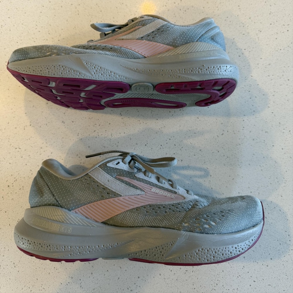 Brooks Adrenaline GTS 14 Shoes Womens 8.5 Gray Running Sneakers Extra Wide 2E